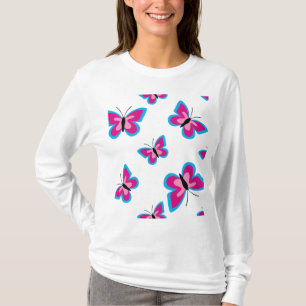 The Blue Border Pink Butterfly T-Shirt