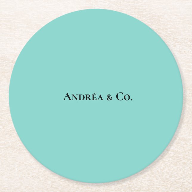 The blue box round paper coaster (Front)