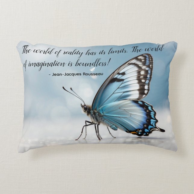 The Blue Butterfly Pillow (Front)