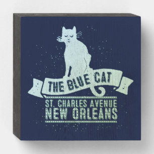The Blue Cat Lounge Wooden Box Sign