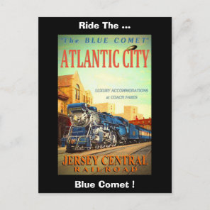 The Blue Comet Train Custom Postcard