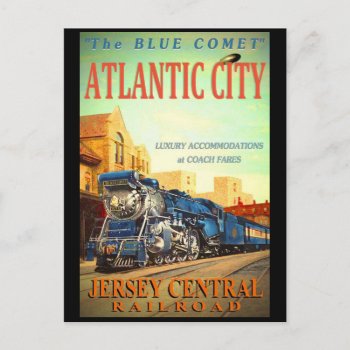 The Blue Comet Train Postcard by stanrail at Zazzle