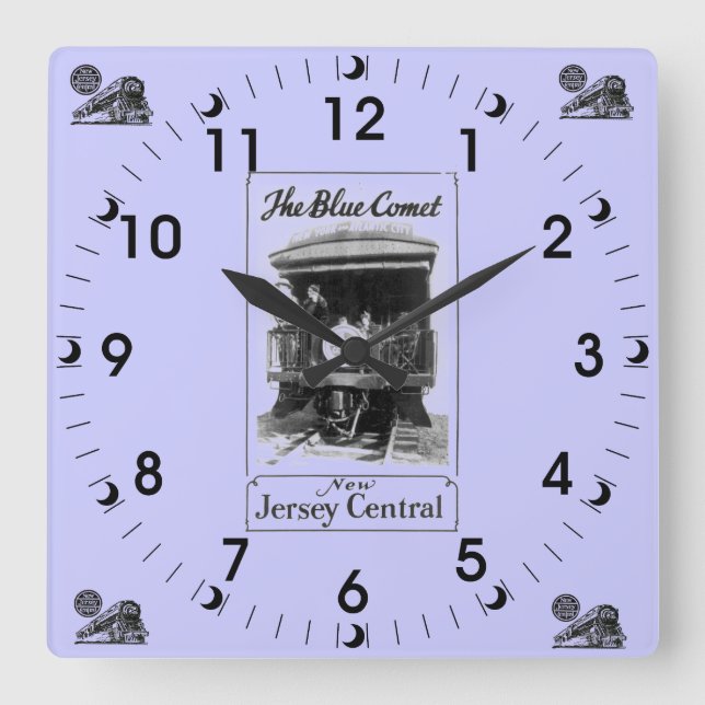 The Blue Comet Train Vintage Wall Clock (Front)