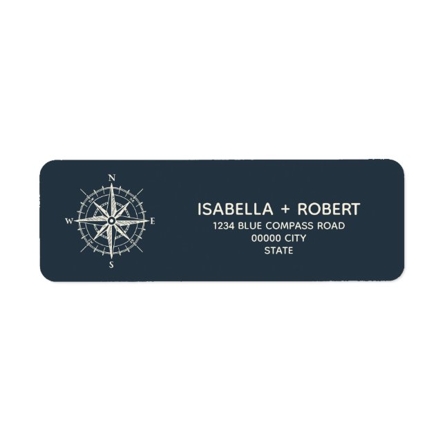 The Blue Compass | Nautical Rose of the winds Label (Front)