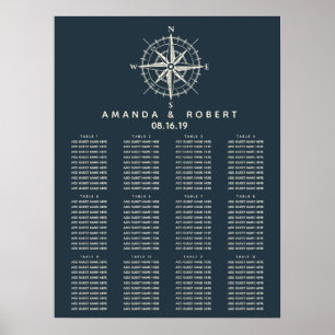 The Blue Compass Nautical Wedding Seating Chart