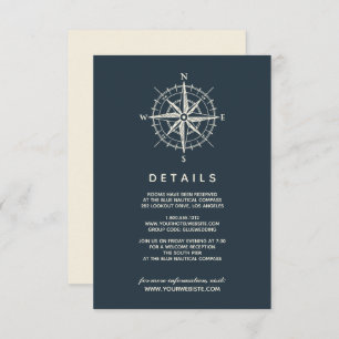 The Blue Compass Wedding Guest Details Invitation