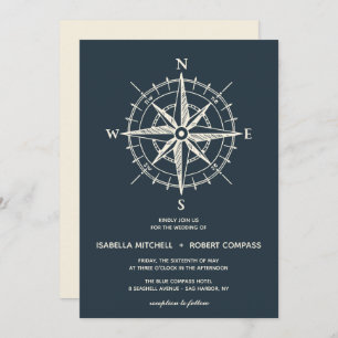 The Blue Compass Wedding Invitation