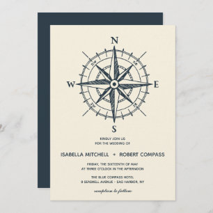 The Blue Compass Wedding Invitation