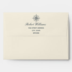 The Blue Compass Wedding Personalized Envelope