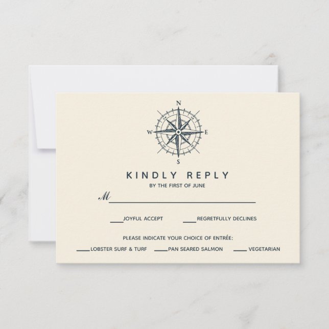 The Blue Compass | Wedding RSVP  meal choise  V2 (Front)