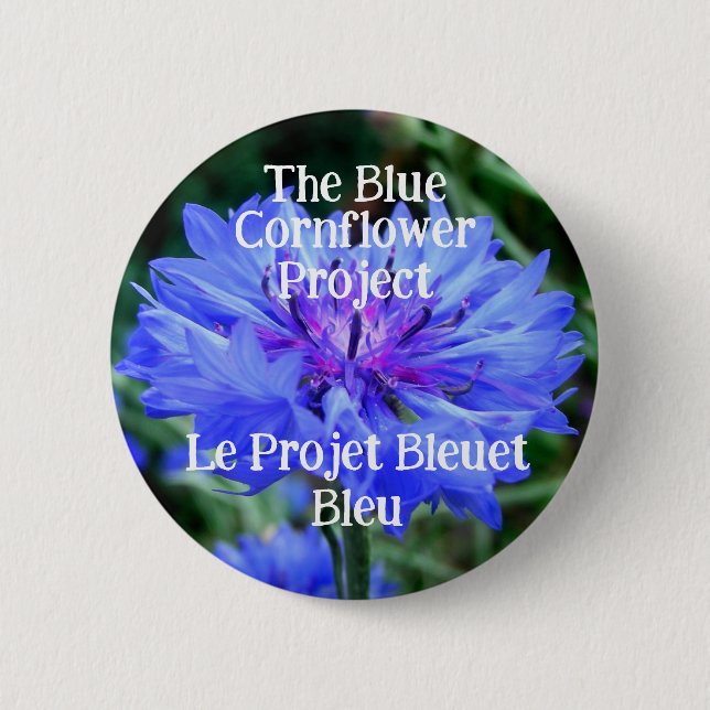 The Blue Cornflower Project-Le Projet Bleuet Bleu Button (Front)
