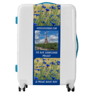 The Blue Cornflower Project - Medium White Luggage