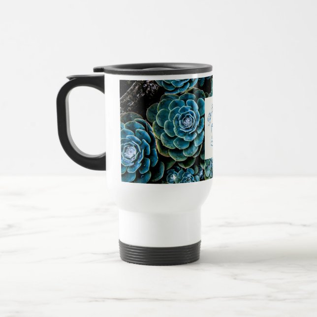 The Blue Couch Travel Mug - Succulents (Left)