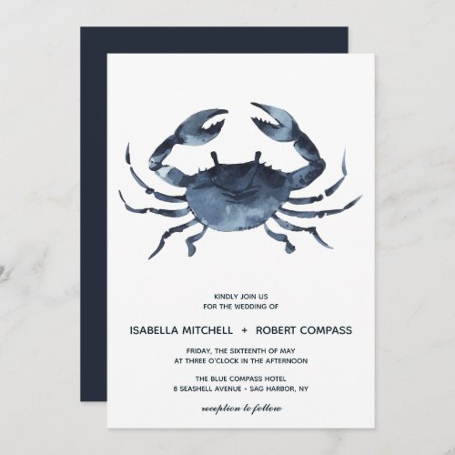 The Blue Crab  Wedding Invitation