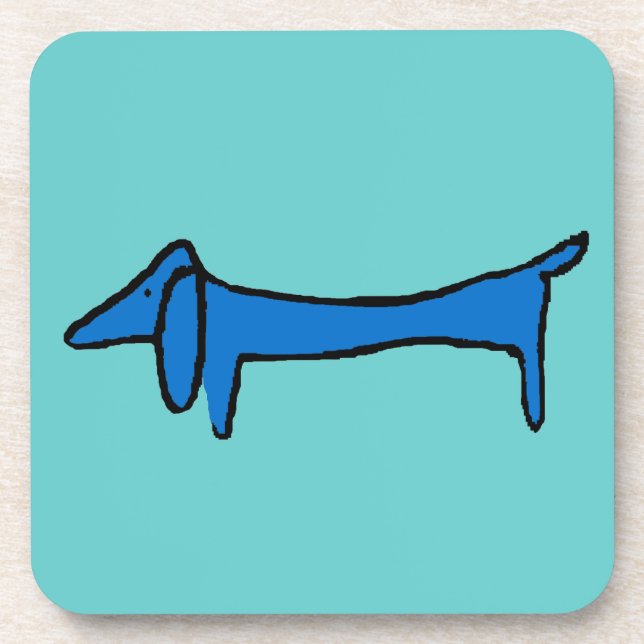 The Blue Dachshund Dog Coaster (Front)