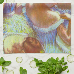 The Blue Dancers by Edgar Degas Kitchen Towel