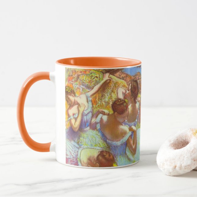 The Blue Dancers by Edgar Degas Mug (With Donut)