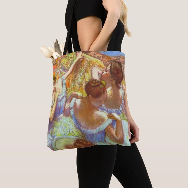 The Blue Dancers by Edgar Degas Tote Bag (Close Up)