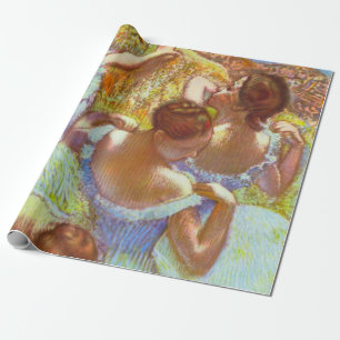 The Blue Dancers by Edgar Degas Wrapping Paper
