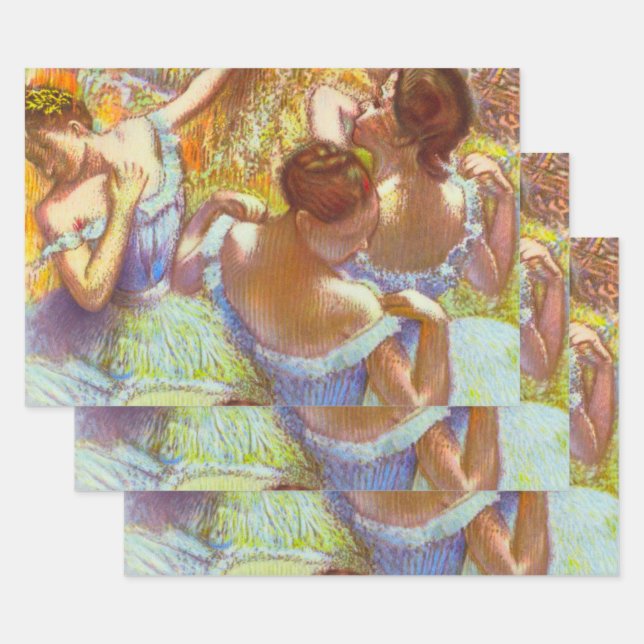 The Blue Dancers by Edgar Degas Wrapping Paper Sheets (Set)
