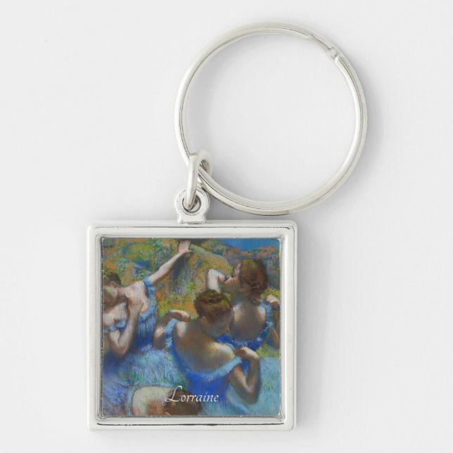 The Blue Dancers, Degas Art  Keychain (Front)