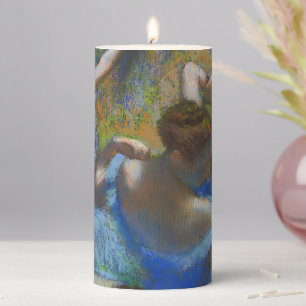 The Blue Dancers, Degas Art Pillar Candle