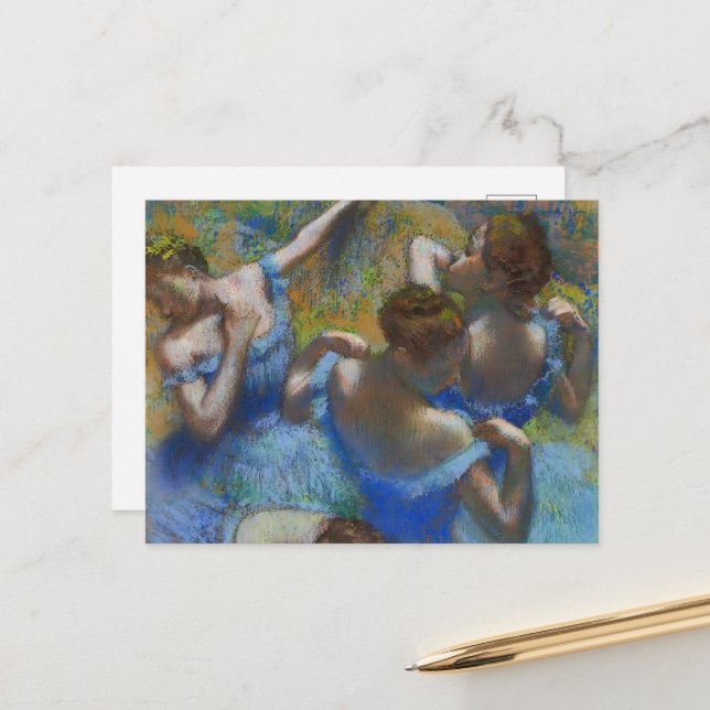 The Blue Dancers, Degas Art  Postcard (Front/Back In Situ)