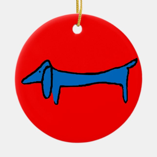 The Blue Dog Ceramic Ornament (Front)