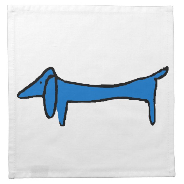 The Blue Dog Dachshund Cloth Napkin (Front)