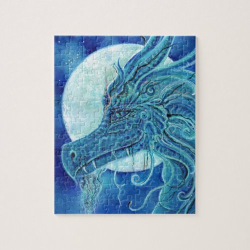 The Blue Dragon fantasy by Renee Lavoie Jigsaw Puzzle