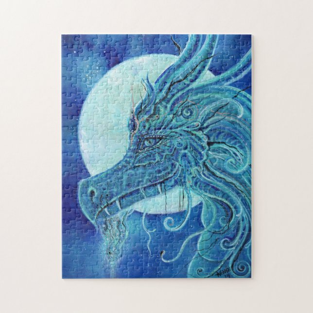 The blue dragon keepsake puzzle by Renee (Vertical)
