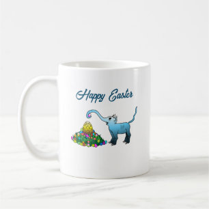 The blue elephant collects Easter eggs Coffee Mug