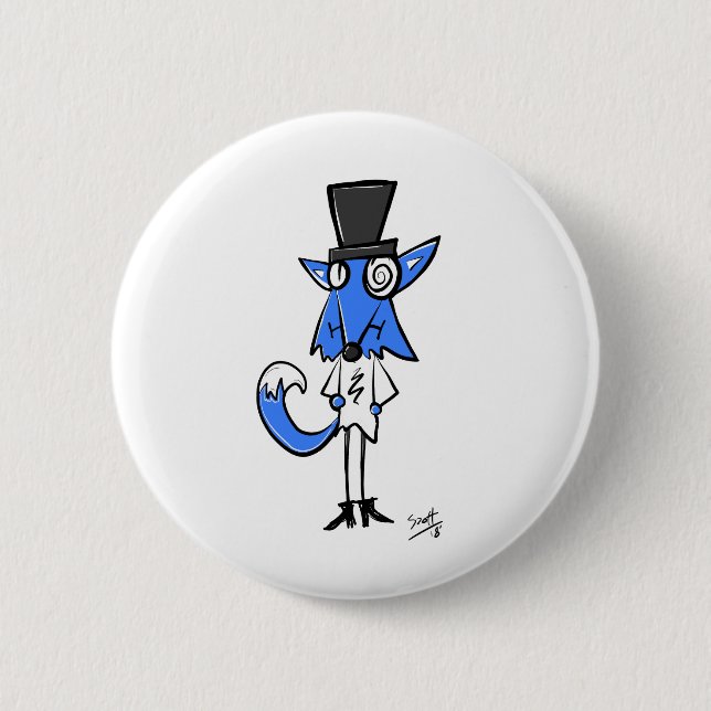 The Blue Fox Badge Button (Front)
