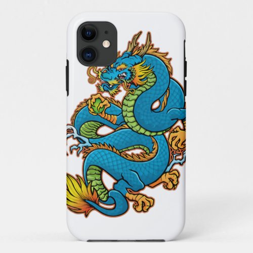 The Blue Gold Great Dragon  iPhone 11 Case