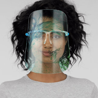 The Blue Green Gradient Feather Lite Face Shield