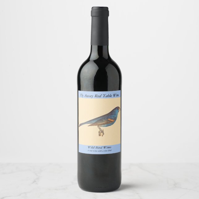 The Blue Grosbeak, James De Kay's New York Birds Wine Label (Front)