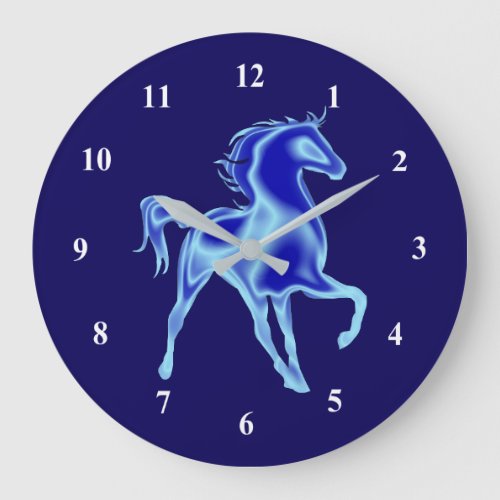 The Blue Horse _ Drawing _ Choose Add Color Text Large Clock