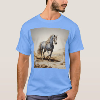 The Blue Horse in the desert funny T-Shirt