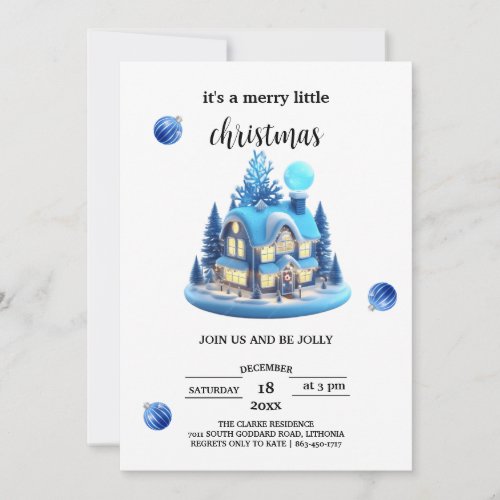 THE BLUE HOUSE CHRISTMAS PARTY Invitation