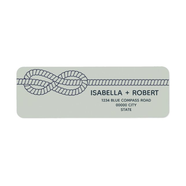 The Blue Knot | Nautical Maritime Wedding Label (Front)