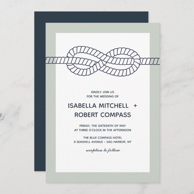The Blue Knot | Wedding Invitation (Front/Back)