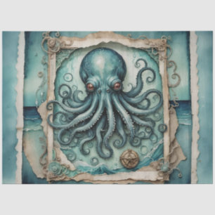 The Blue Kraken Vintage Tentacle Art - Decoupage Tissue Paper