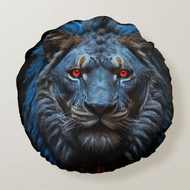 the blue lion round pillow (Back)
