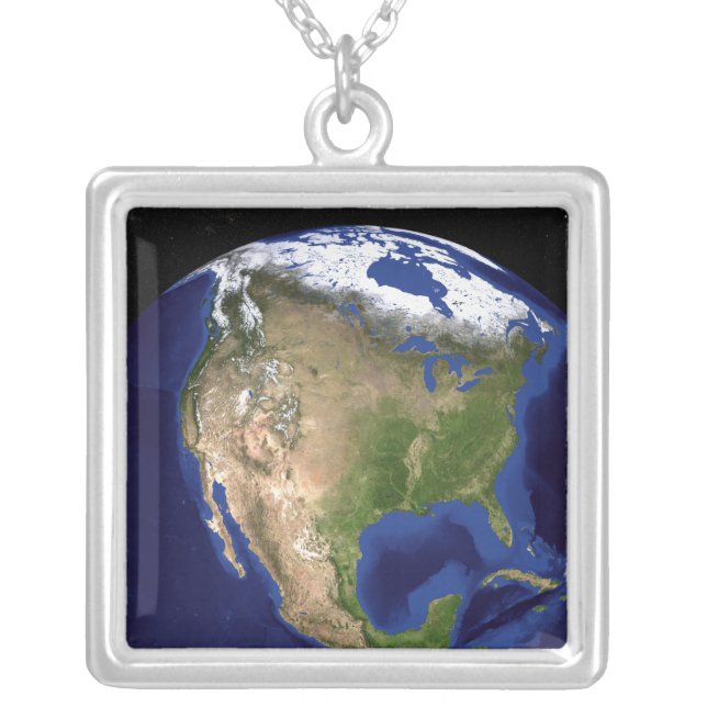 The Blue Marble Next Generation Earth 4 Silver Plated Necklace (Front)