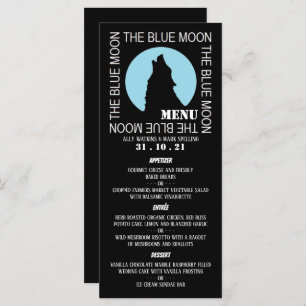 The Blue Moon, Halloween Party Menu