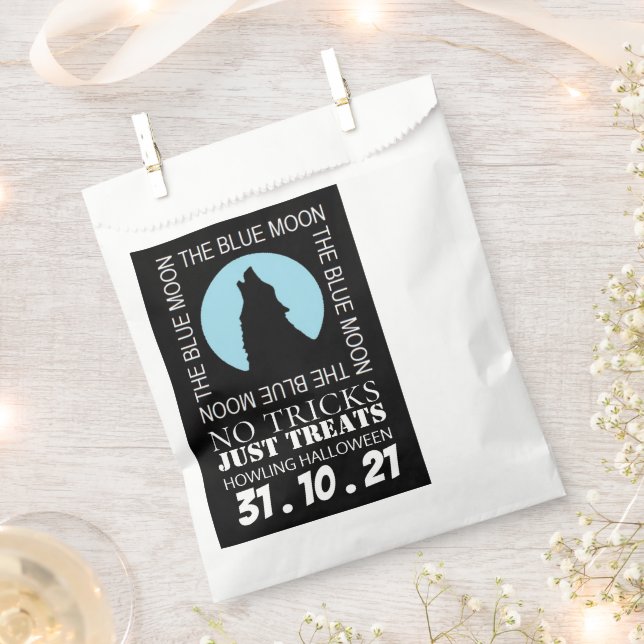 The Blue Moon, Halloween Party Treat Favor Bags (Clipped)