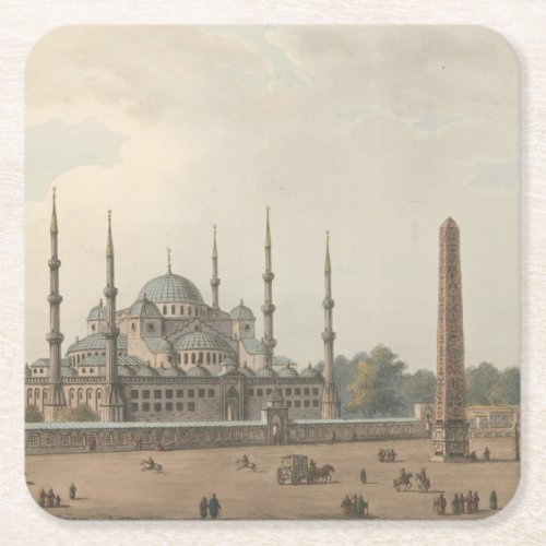 The Blue Mosque of Sultan Ahmed Istanbul Turkey Square Paper Coaster