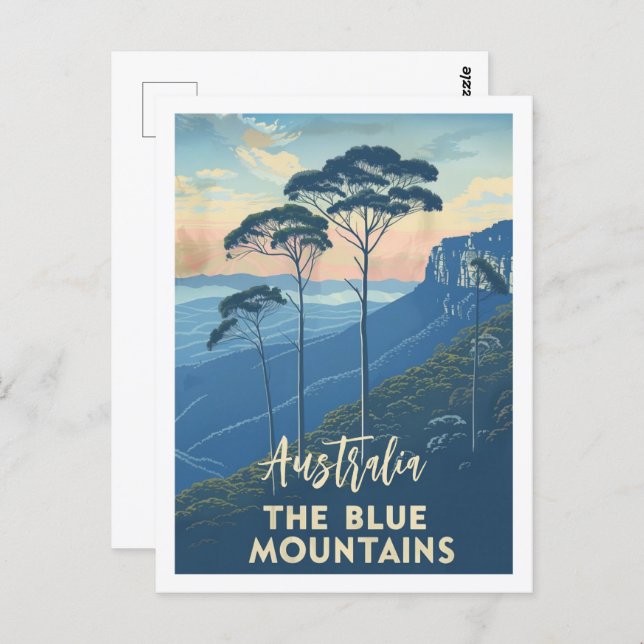 The Blue Mountains Australia Vintage Travel Place Postcard (Front/Back)