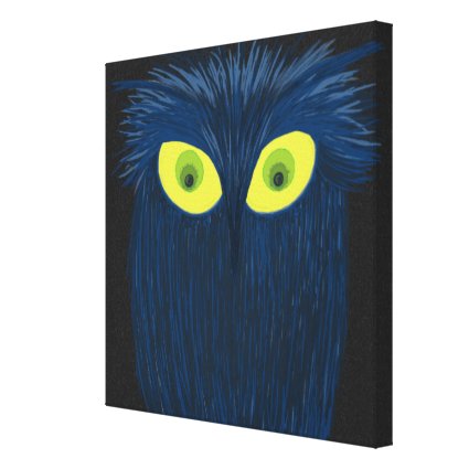 The Blue Mystical Owl Painting Canvas Print