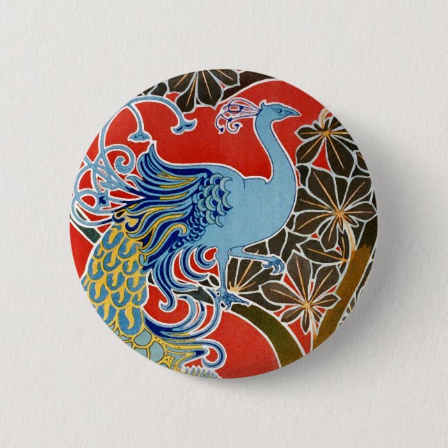 The Blue Peacock Button (Front)